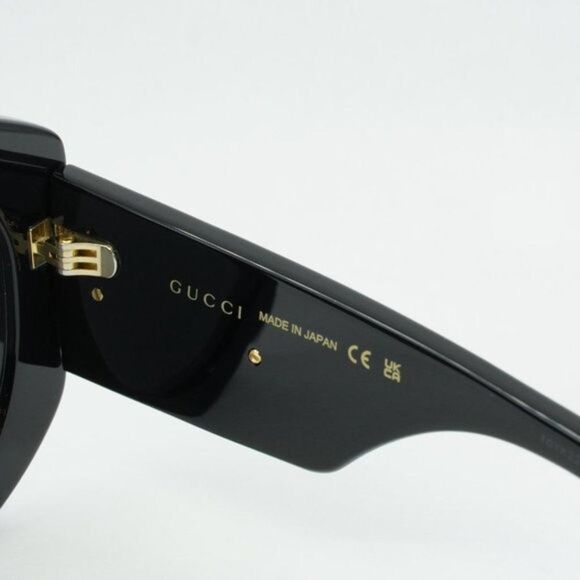 NEW GUCCI GG1308S 001 BLACK GREY SUNGLASSES - Picture 6 of 12